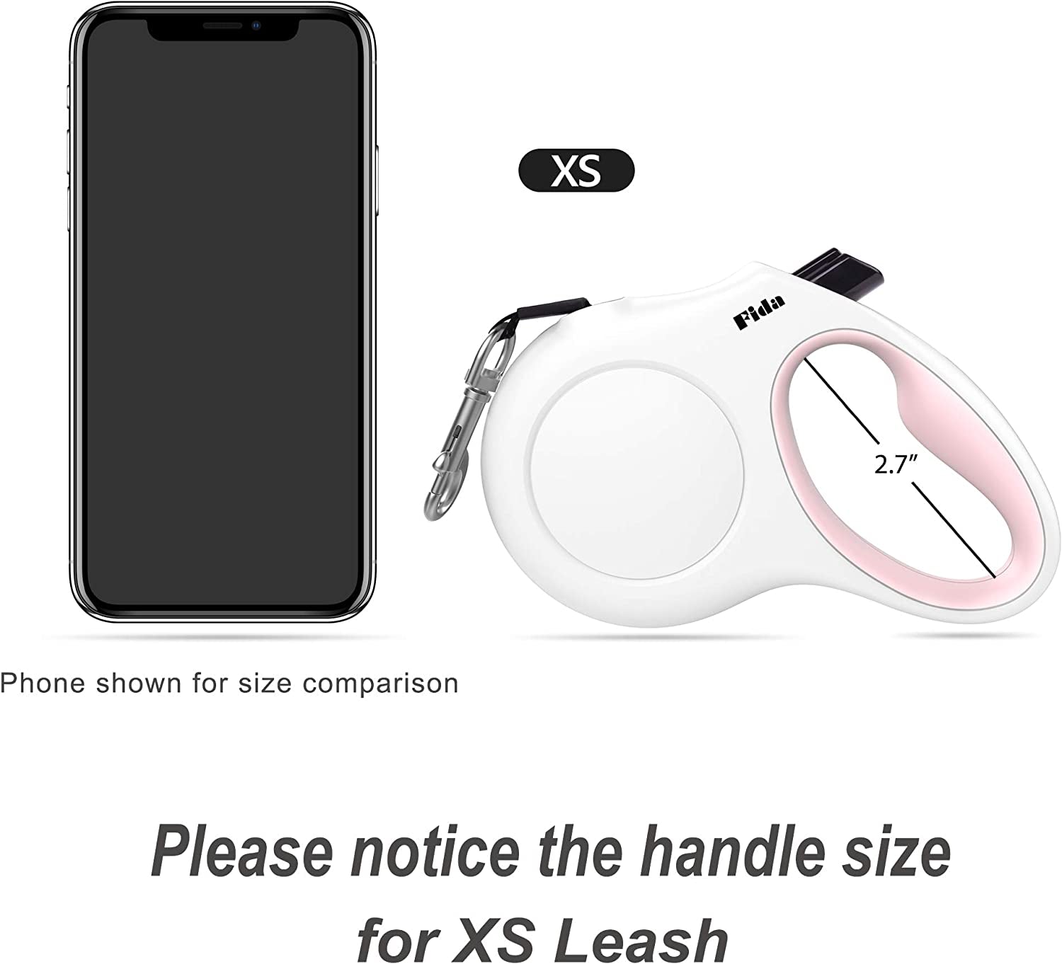 10 Ft Retractable Dog Leash with Waste Bag Dispenser – Tangle-Free, Reflective Leash for Cats & X-Small Dogs up to 18 lbs – Anti-Slip Handle, Includes Poop Bags (XS, White)